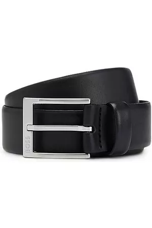 HUGO BOSS Italian-leather belt with silver-toned buckle