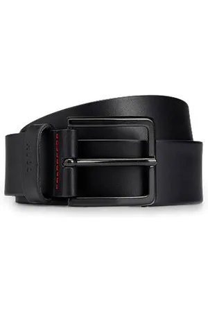 HUGO BOSS Italian-leather belt with logo-stamped keeper