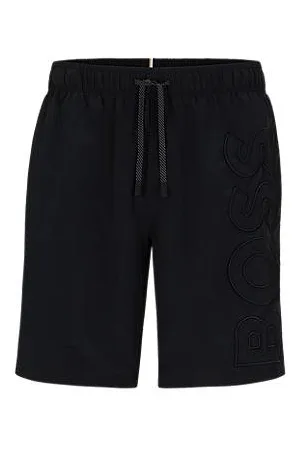 HUGO BOSS Fully lined swim shorts with 3D logo embroidery