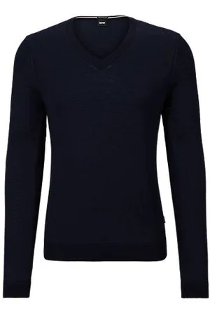 HUGO BOSS V-neck sweater in merino wool