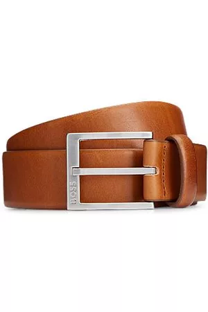 HUGO BOSS Italian-leather belt with silver-toned buckle