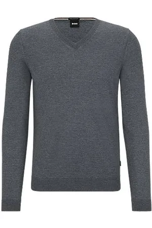 HUGO BOSS V-neck sweater in merino wool