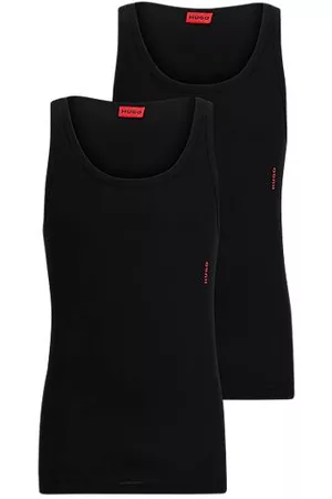 HUGO BOSS Two-pack of stretch-cotton tank tops with logo