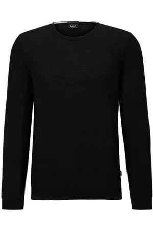 HUGO BOSS Slim-fit sweater in merino wool with crew neckline