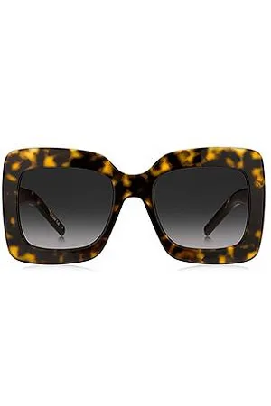 HUGO BOSS Havana-acetate sunglasses with signature hardware