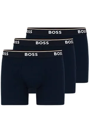 HUGO BOSS Three-pack of stretch-cotton boxer briefs with logos