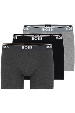 HUGO BOSS Three-pack of stretch-cotton boxer briefs with logos