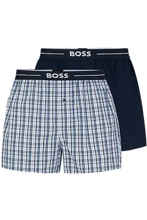 HUGO BOSS Two-pack of cotton pyjama shorts with logo waistbands
