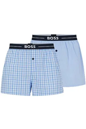 HUGO BOSS Two-pack of cotton pyjama shorts with logo waistbands