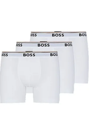 HUGO BOSS Three-pack of stretch-cotton boxer briefs with logos