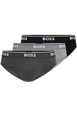 HUGO BOSS Three-pack of stretch-cotton briefs with logo waistbands