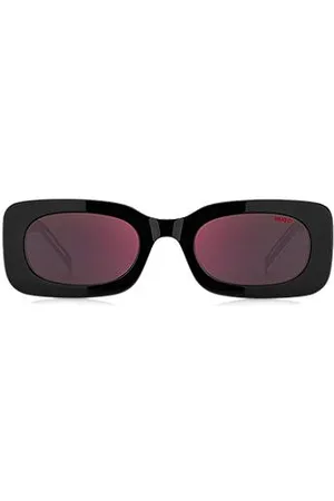 HUGO BOSS And-black-acetate sunglasses with detachable slogan strap