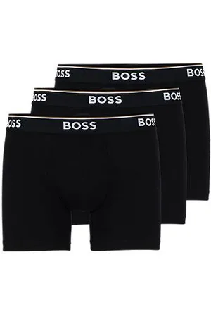 HUGO BOSS Three-pack of stretch-cotton boxer briefs with logos