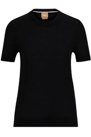 HUGO BOSS Knit t-shirt in merino wool