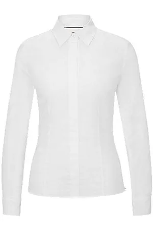 HUGO BOSS Slim-fit blouse in a cotton blend
