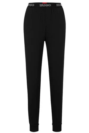 HUGO BOSS Stretch-jersey pyjama bottoms with logo waistband