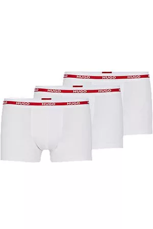 HUGO BOSS Three-pack of stretch-cotton trunks with logo waistbands