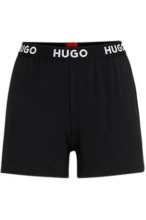 HUGO BOSS Pyjama shorts in stretch jersey with logo waistband