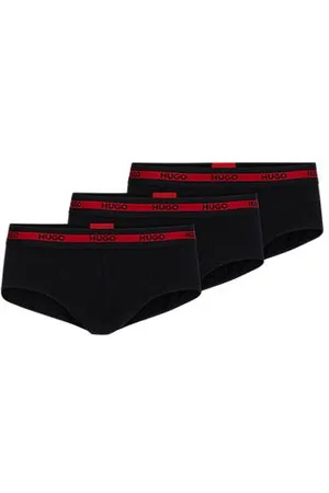 HUGO BOSS Three-pack of stretch-cotton briefs with logo waistbands