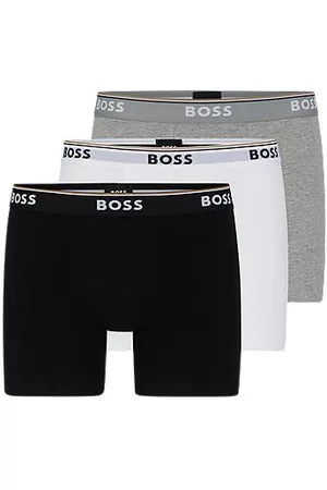 HUGO BOSS Three-pack of stretch-cotton boxer briefs with logos