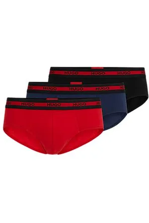 BOSS - Three-pack of microfibre boxer briefs with logo waistbands