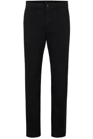 HUGO BOSS Tapered-fit chinos in stretch-cotton satin
