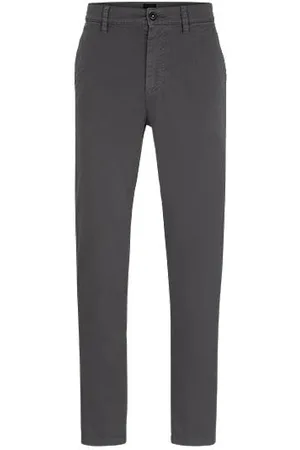HUGO BOSS Tapered-fit chinos in stretch-cotton satin