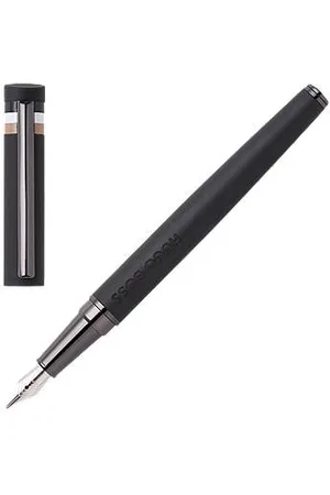 HUGO BOSS Logo-detail fountain pen with signature-stripe cap