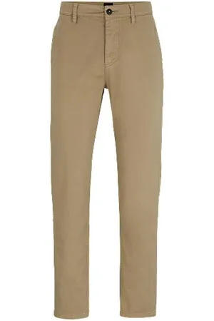 HUGO BOSS Tapered-fit chinos in stretch-cotton satin