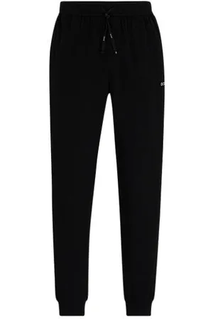 HUGO BOSS Stretch-cotton tracksuit bottoms with embroidered logo