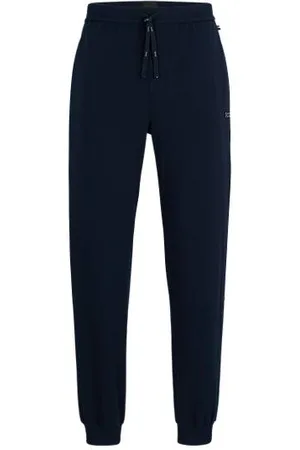 HUGO BOSS Stretch-cotton tracksuit bottoms with embroidered logo