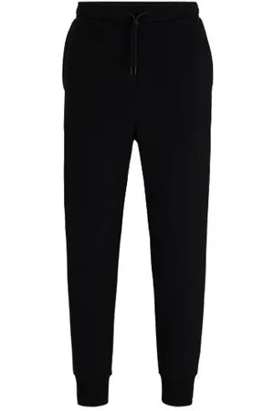 HUGO BOSS Stretch-cotton tracksuit bottoms with logo print