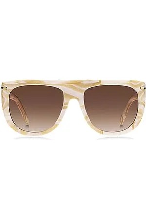 HUGO BOSS Acetate sunglasses with gold-tone hardware