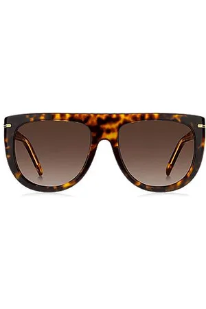 HUGO BOSS Havana-acetate sunglasses with gold-tone hardware