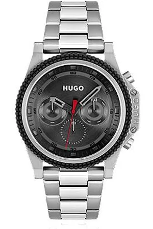 HUGO BOSS Link-bracelet watch with silicone bezel and black dial