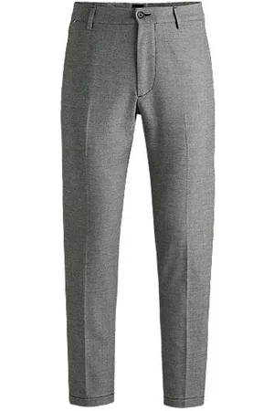 HUGO BOSS Regular-fit trousers in micro-check material