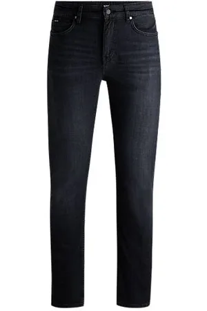 HUGO BOSS Delaware Slim-fit jeans in black super-soft Italian denim