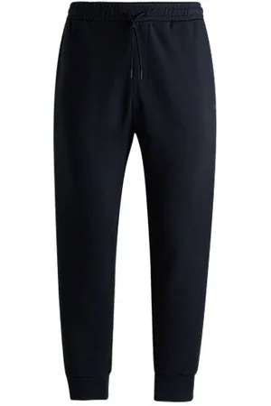 HUGO BOSS Stretch-cotton tracksuit bottoms with logo print