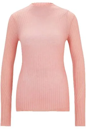 HUGO BOSS Wool-blend slim-fit sweater with side slits