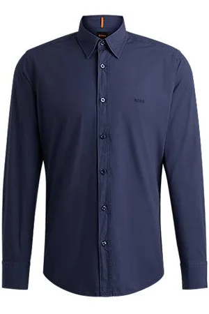 HUGO BOSS Regular-fit shirt in cotton poplin