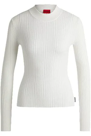 HUGO BOSS Slim-fit sweater with irregular ribbed structure