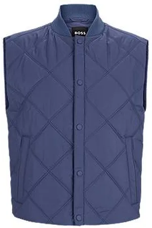 HUGO BOSS Water-repellent regular-fit gilet with diamond quilting