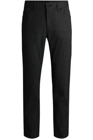 HUGO BOSS Maine Regular-fit trousers in anti-wrinkle mouliné twill
