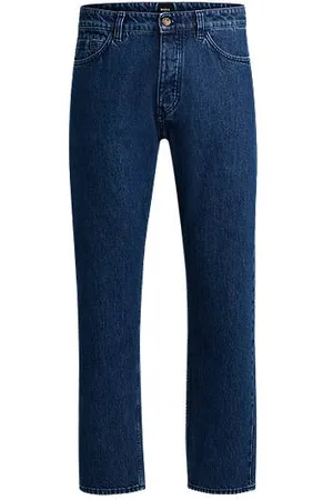 HUGO BOSS Relaxed-fit jeans in rigid denim