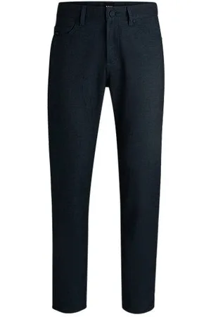 HUGO BOSS Maine Regular-fit trousers in anti-wrinkle mouliné twill