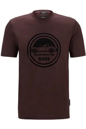 HUGO BOSS Porsche x mercerised-cotton T-shirt with special branding