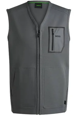 HUGO BOSS Cotton-blend gilet with decorative reflective logo
