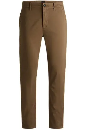 HUGO BOSS Tapered-fit chinos in stretch-cotton satin