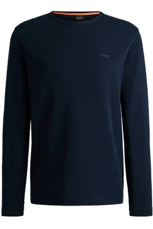 HUGO BOSS Cotton-blend regular-fit T-shirt with embroidered logo