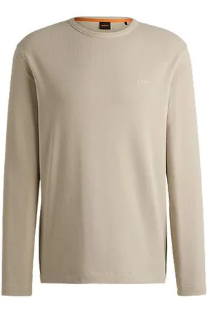 HUGO BOSS Cotton-blend regular-fit T-shirt with embroidered logo